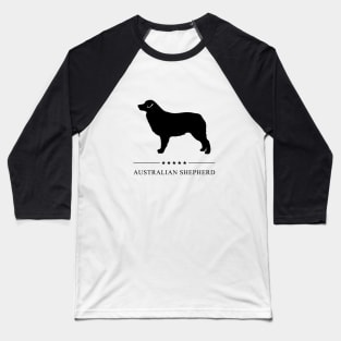 Australian Shepherd Black Silhouette Baseball T-Shirt